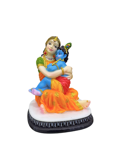 Regular Maa Yashoda Krishna On Lap-3.5 Inch-Car and Home D�cor-Multicoloured-Resin