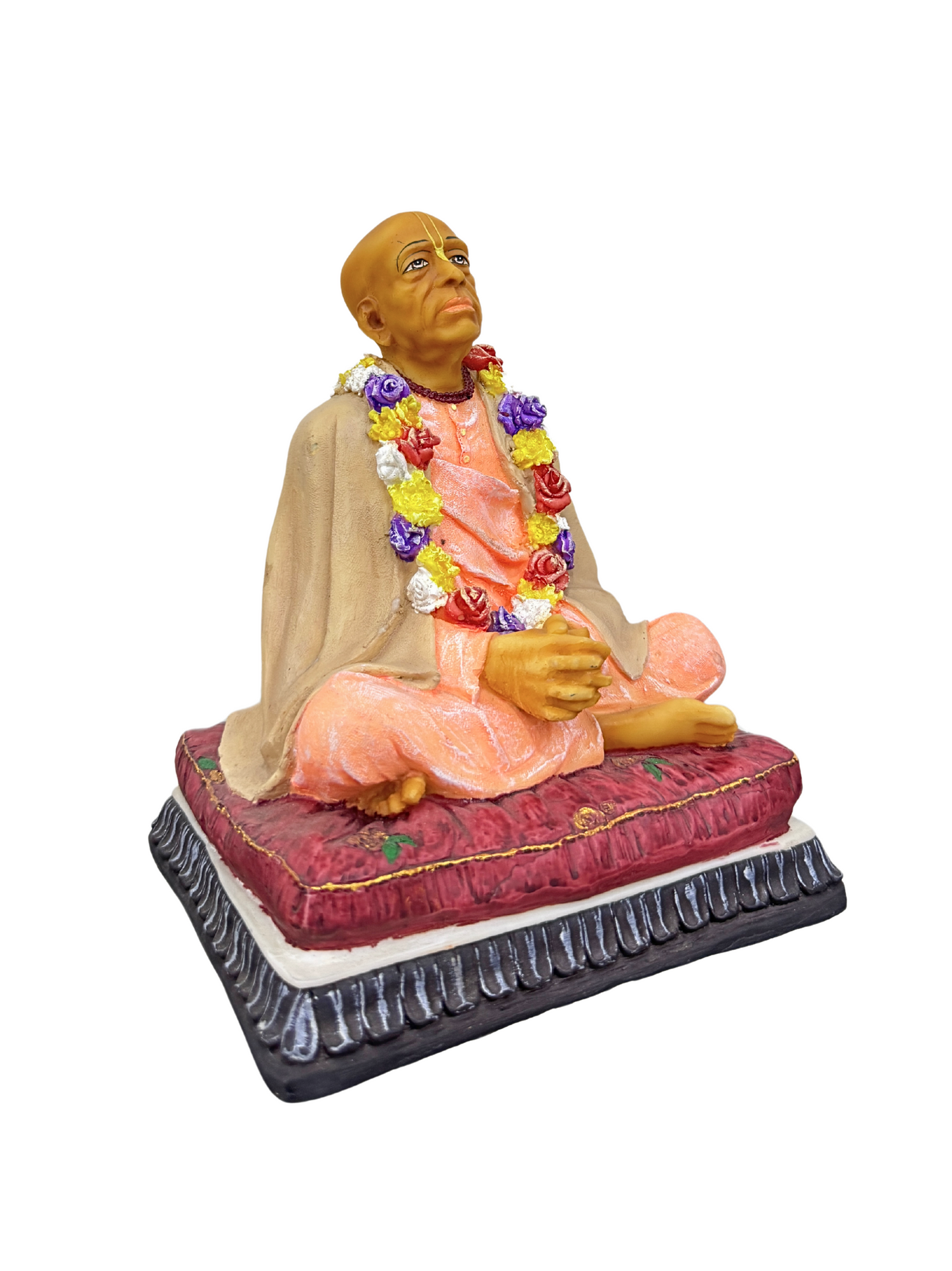 New Srila Prabhupada Deity-Varmala Design-Height-4.5 Inches-Multicolored-Resin