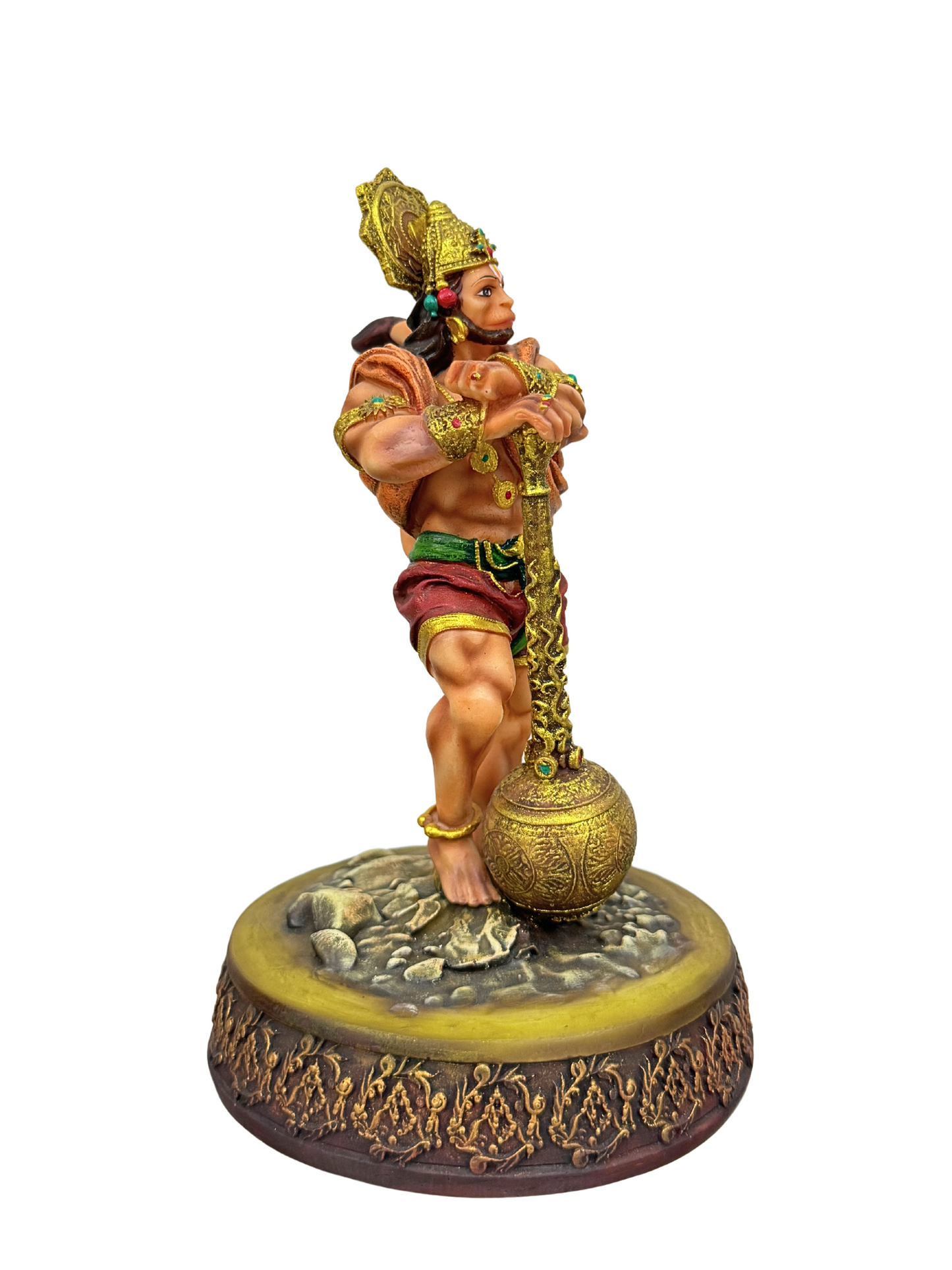 New Big Standing Hanuman Idol Holding Gada-Height-7 inches-Resin-Multicoloured