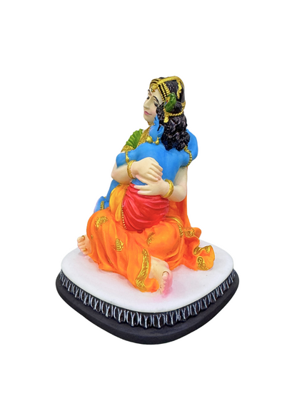 Large Maa Yashoda Krishna On Lap-6 Inches-Multicoloured-Resin