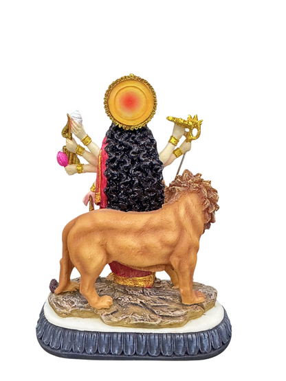 Medium Durga Mata Idol Standing-Height-6 Inches-Multicoloured-Resin