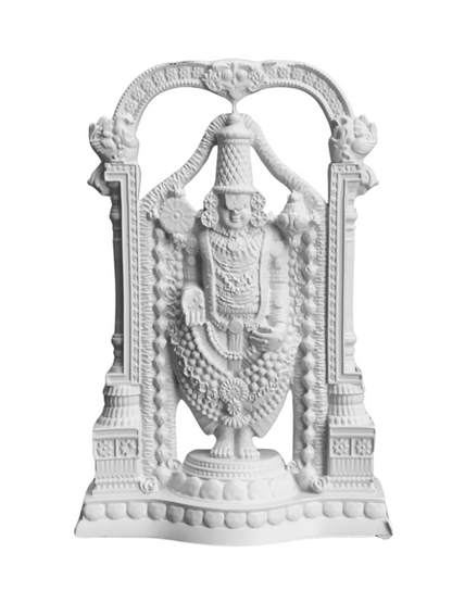 Large Tirupati Balaji Idol-Venkateshwar Idol-Height-8 Inches-White-Resin
