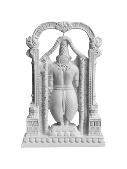 Large Tirupati Balaji Idol-Venkateshwar Idol-Height-8 Inches-White-Resin
