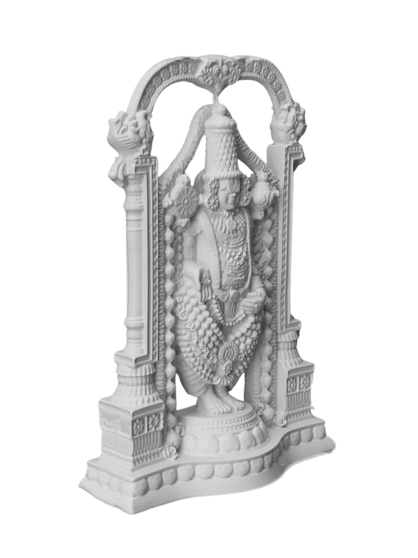 Large Tirupati Balaji Idol-Venkateshwar Idol-Height-8 Inches-White-Resin