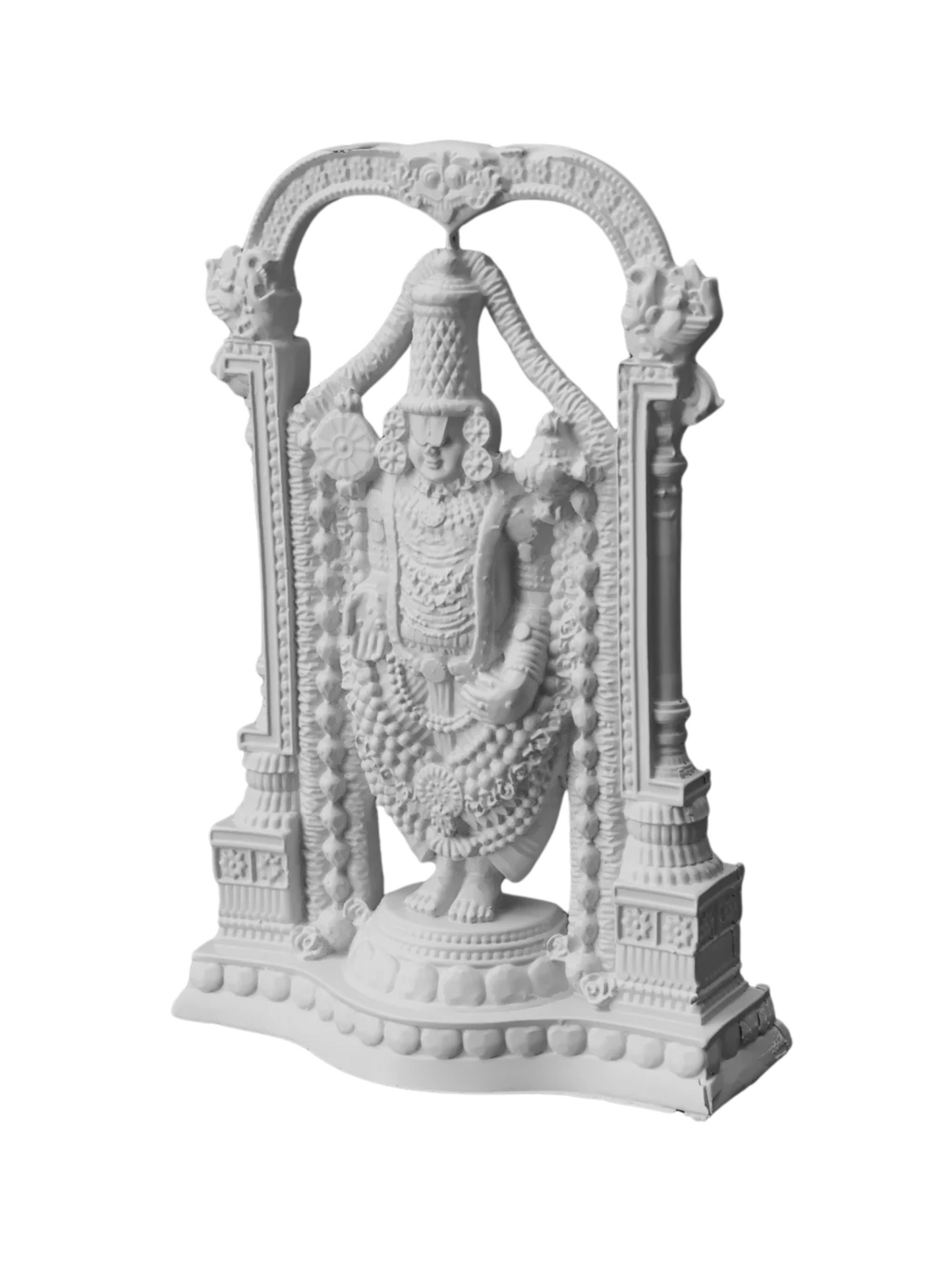 Large Tirupati Balaji Idol-Venkateshwar Idol-Height-8 Inches-White-Resin