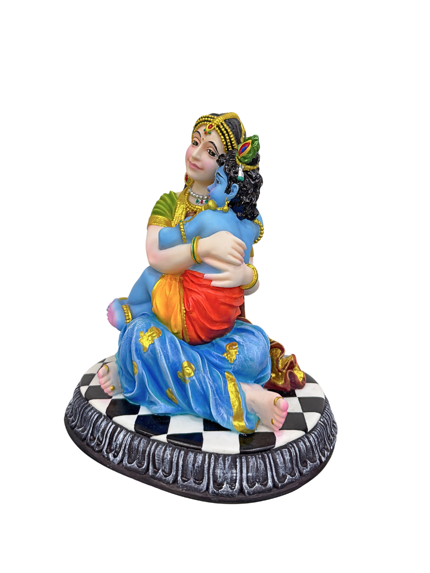 Large Maa Yashoda Krishna On Lap-Height-10 Inches-Multicoloured-Resin