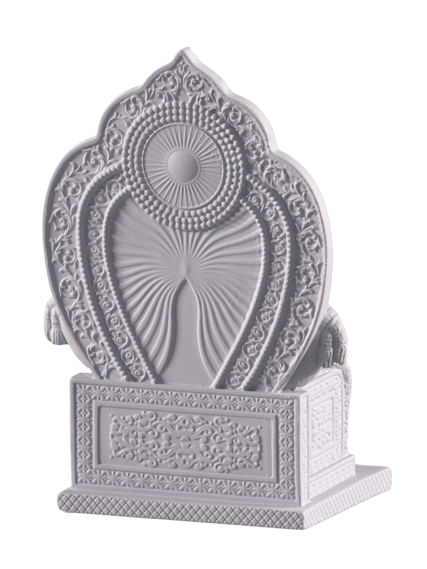 Large Sitting Kuber Idol-7 Inches-White-Resin-Lord Kuberan Murti