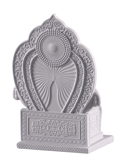 Large Sitting Kuber Idol-7 Inches-White-Resin-Lord Kuberan Murti