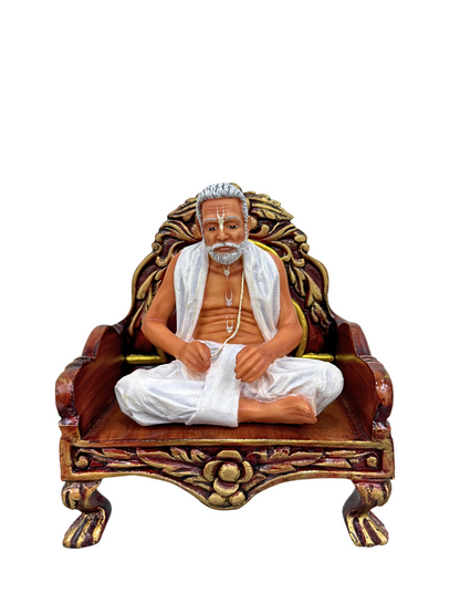 Set of 5 Guru's Sitting On Sinhasan-Height-6 Inches-Multicoloured-Resin