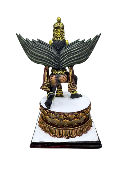 New Medium Sitting Garuda Dev Idol-Height-5 Inches-Black Colour-Resin