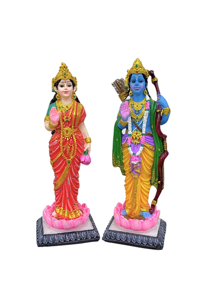 Medium Standing Rama Sita Separate Base-Height-5 Inches-Resin