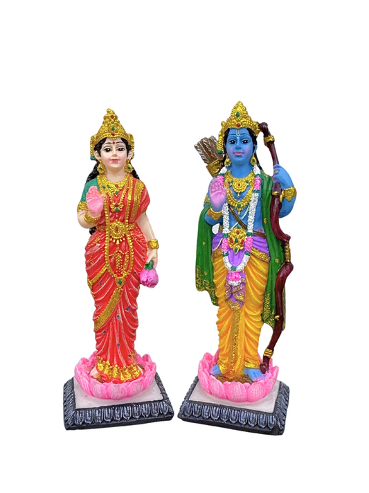 Medium Standing Rama Sita Separate Base-Height-5 Inches-Resin