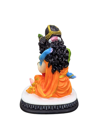 Regular Maa Yashoda Krishna On Lap-3.5 Inch-Car and Home D�cor-Multicoloured-Resin