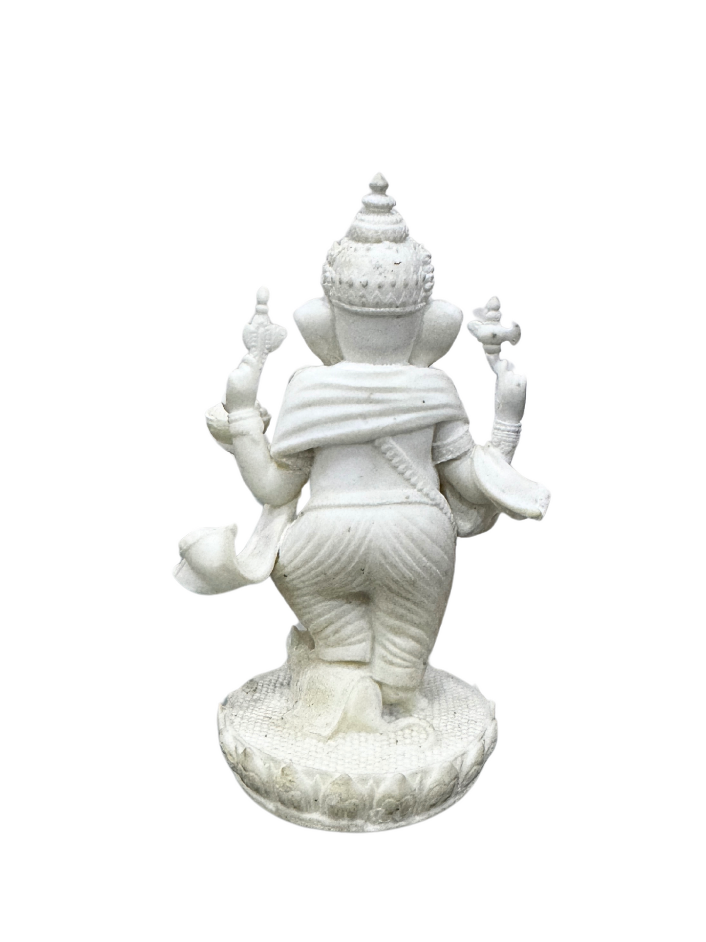 New Standing Ganesh Idol On Base-Height-5.5 Inches-Marble White-Resin
