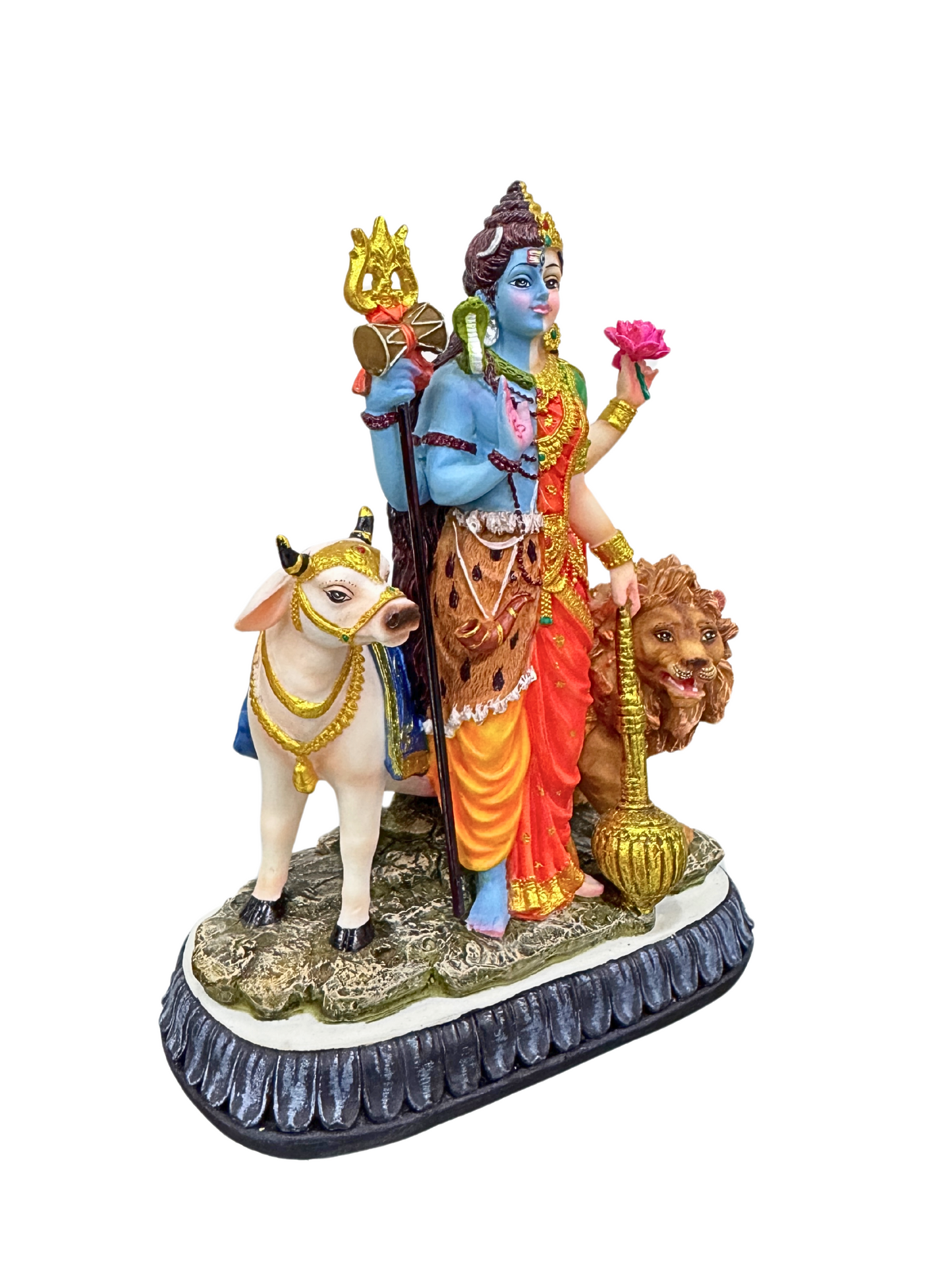 New Standing Shiv Parvati-Ardhanarishvara Idol-Height-6 Inches-Multicoloured-Resin