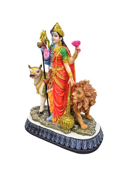 New Standing Shiv Parvati-Ardhanarishvara Idol-Height-6 Inches-Multicoloured-Resin