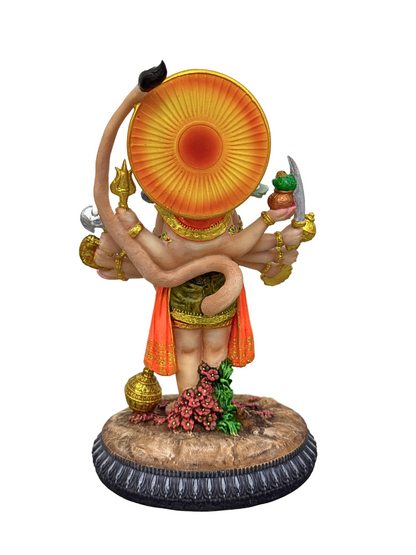 Panchmukhi Hanuman Idol-5 Faces Of Hanuman Statue-Multicoloured-Resin-Height-8.5 Inches