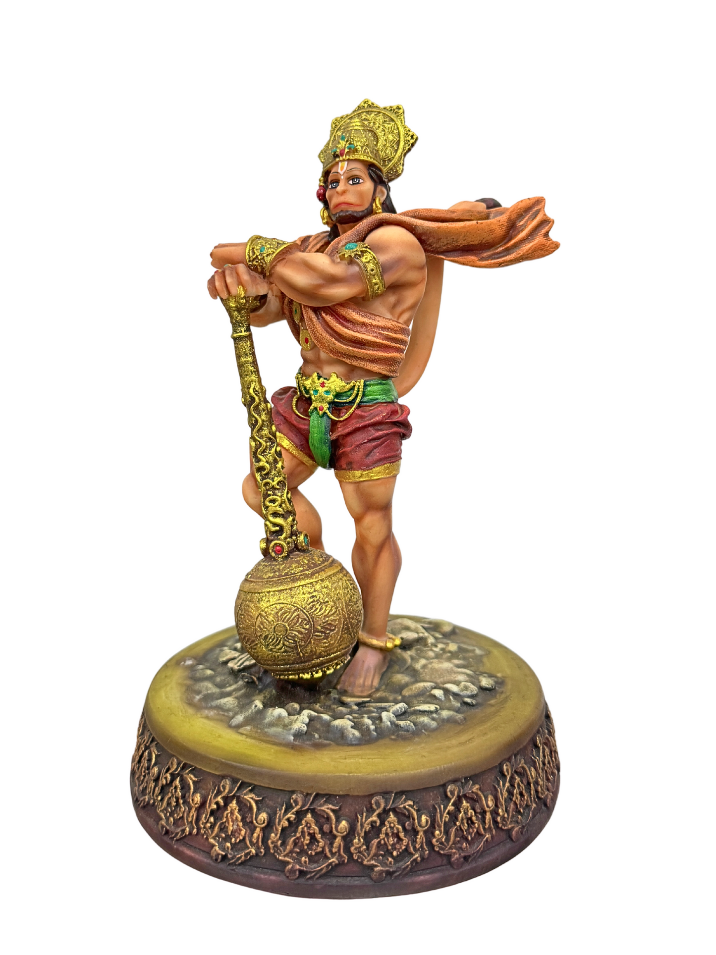 New Big Standing Hanuman Idol Holding Gada-Height-7 inches-Resin-Metallic