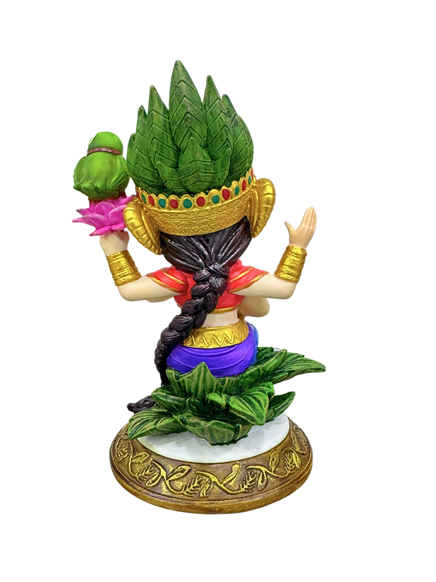 Medium Sitting Tulsi Mata-Vrinda Devi-Cartoon Verson-Height-5 Inches-Multicoloured-Resin