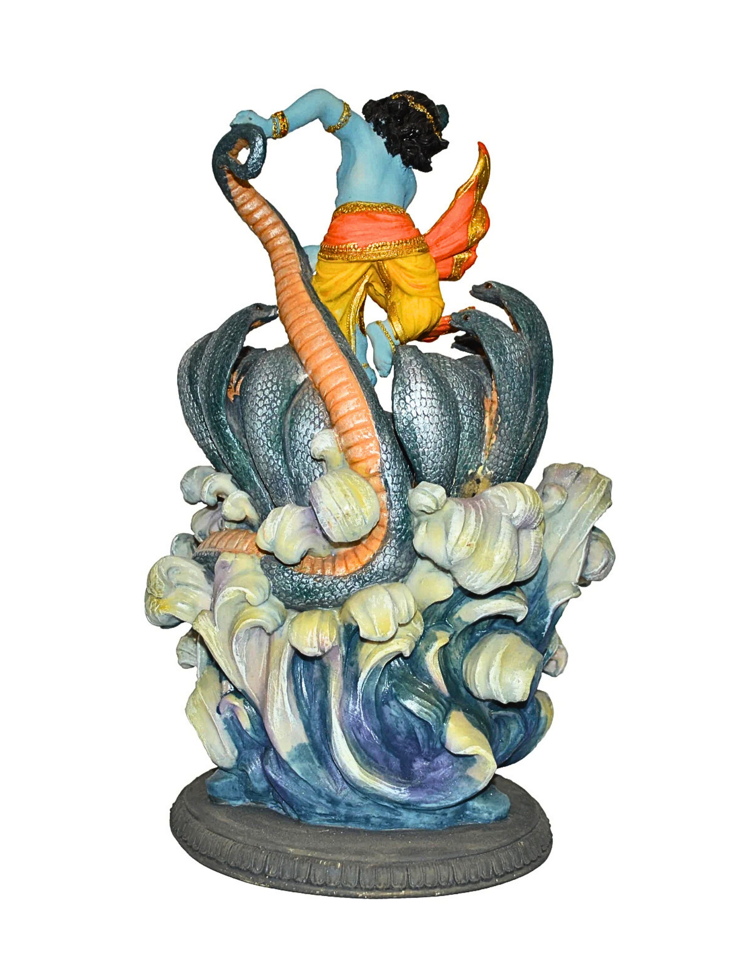 Krishna Idol Dancing On Snakes-Height-17 Inches-Multicoloured-Kaalia Krishna Sarp Version
