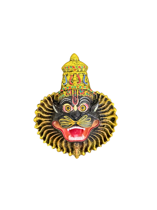 New Large Narsimha Idol Face-3 Inches-Resin-Mayapuri Style-Multicoloured-New Model
