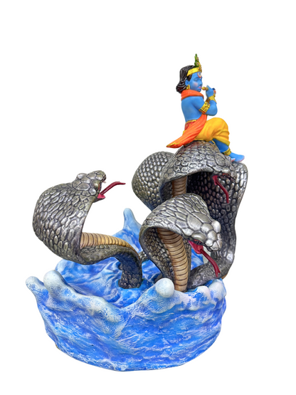 Medium Sitting Tulsi Mata-Vrinda Devi-Cartoon Verson-Height-5 Inches-Multicoloured-Resin