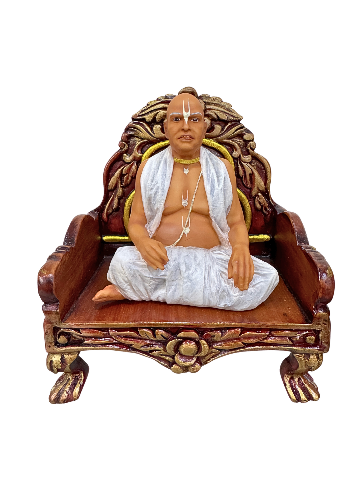 Regular Sitting Tulsi Mata-Vrinda Devi-Cartoon Version-Height-3 Inches-Multicoloured-Resin