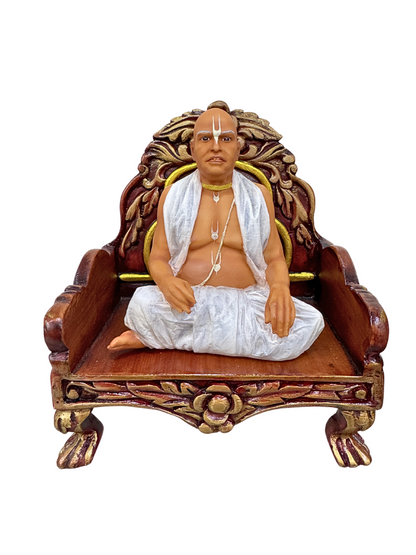 Regular Sitting Tulsi Mata-Vrinda Devi-Cartoon Version-Height-3 Inches-Multicoloured-Resin