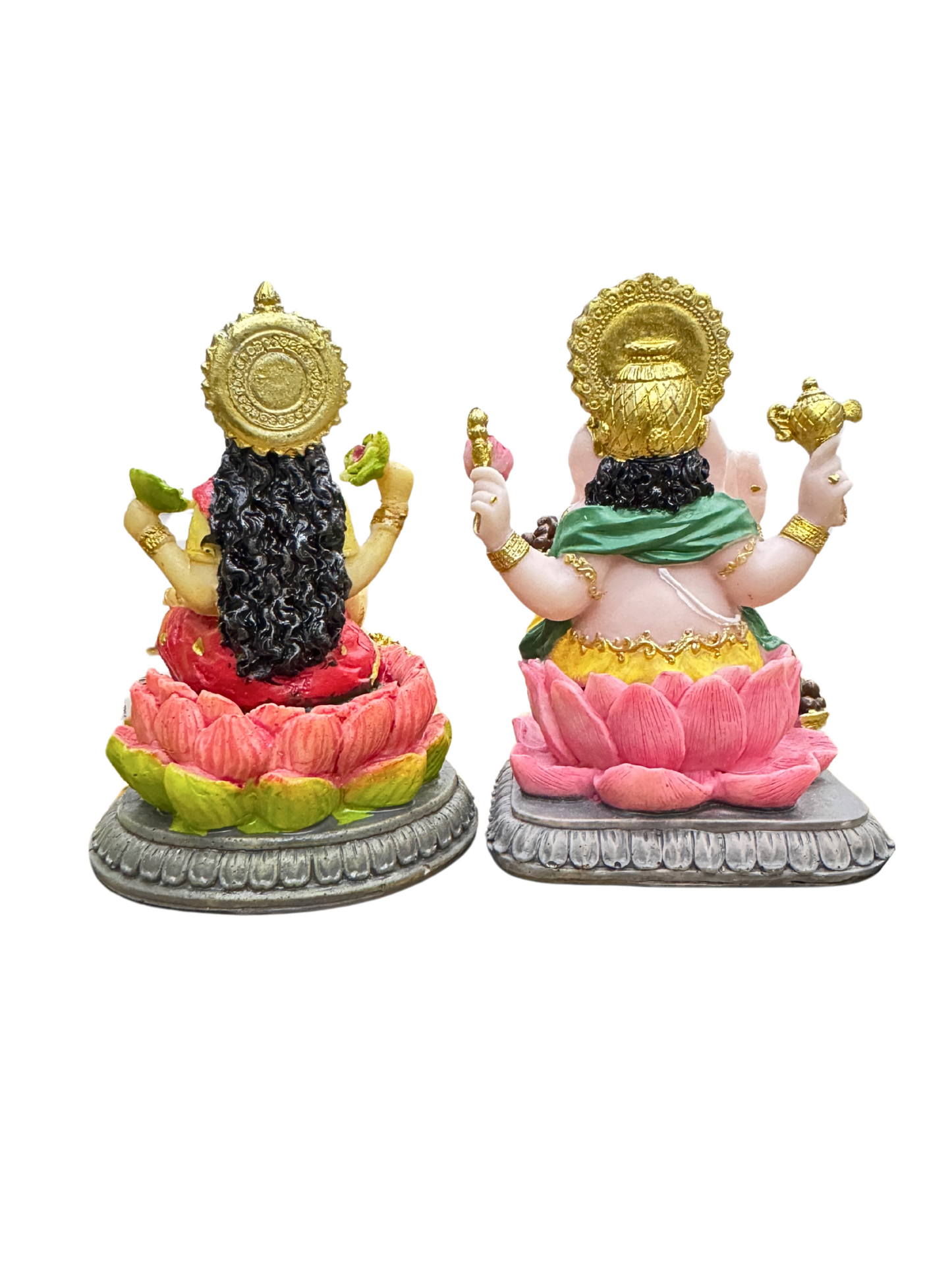 New Set Of Laxmi Ganesh-3.5 Inches-Multicolored-Lakshmi Idol and Ganesha Idol