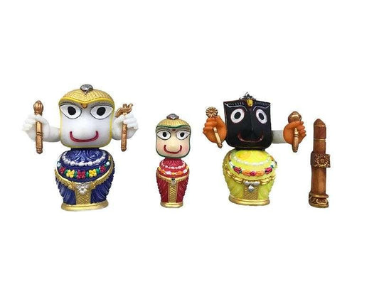 Sri Krishna Culture Beautiful Jagganath Without Base for Home Decoration-Height-4 Inches,Multicoloured-Resin