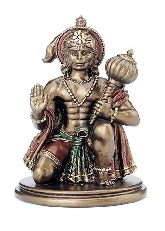 SrI Krishna CULTURE Small Hanuman Ji Murti/Idol/Statue-Coloured,Height-3 Inches,Material-Polyresin & Marble,Made in India