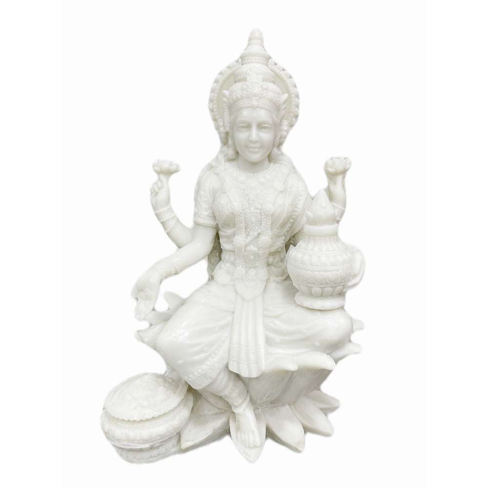 New Big Beautiful Sitting Laxmi For Home Decoration-Height-7 inches-Metallic-Resin