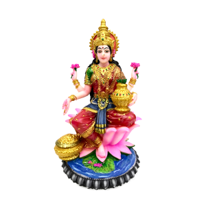 New Big Beautiful Sitting Laxmi For Home Decoration-Height-7 inches-Multicolour-Resin
