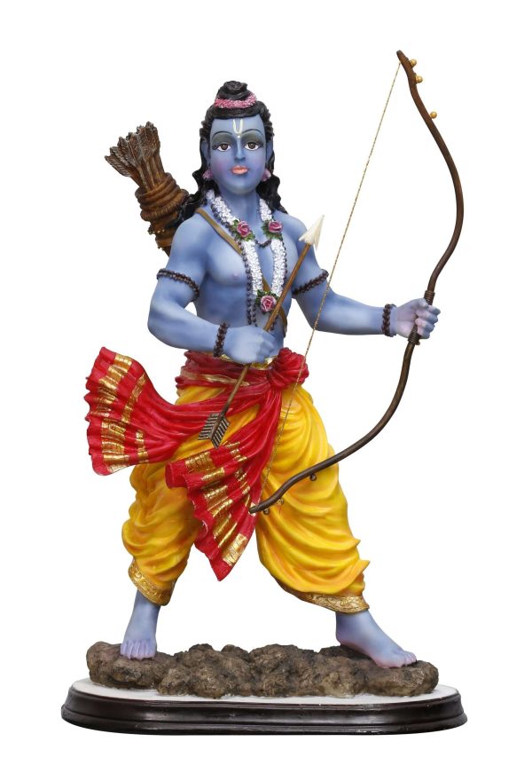 Handcrafted Ram Idol with Bow and Arrow for Home-Action Position-for Home Decoration-Height-17 Inches