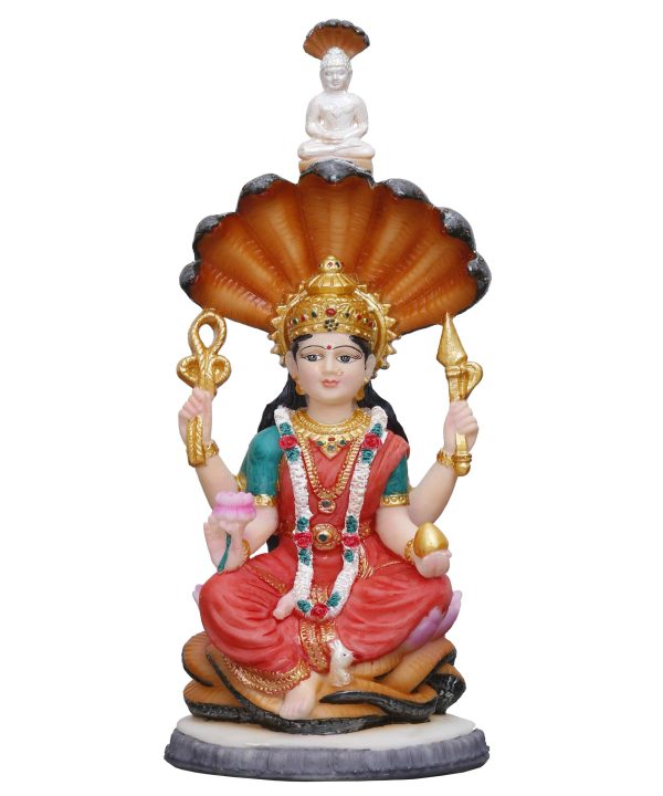 Handcrafted Medium Padmavati Mata For Home Decoration-Height-6 Inches-Multicolour-Resin