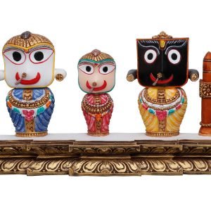 Handcrafted Beautiful Jagannath On Heavy Base For Home Decoration-Length-10 Inches-Multicoloured-Resin
