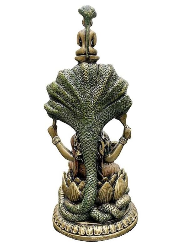 Sri Krishna Culture-Medium Padmavati MATA for Home Decoration-Height-6 Inches-Antique Finish-Resin - Image 3
