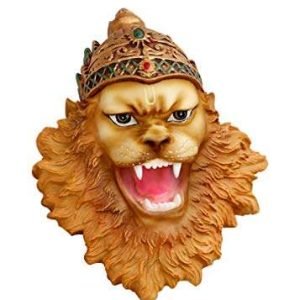 SrI Krishna CULTURE-Medium Beautiful Face Narsimha Dev (Wall Hanging) For Home Decoration-Height-6 Inches-Multicoloured-Resin