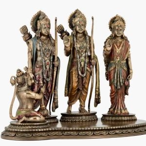 SrI Krishna CULTURE-New Large Ram Darbar for Home-Height-8 Inches-Resin-Antique Finish-Ram Sita-Showpiece for Home Decoration