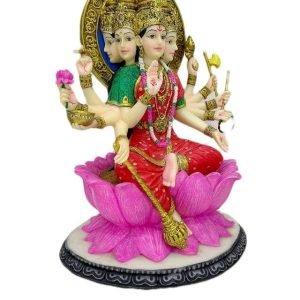 Sri Krishna Culture-New Big Beautiful Sitting Gayatri MATA On Lotus-Height-11 Inches-for Home Decoration-Multicolour-Resin