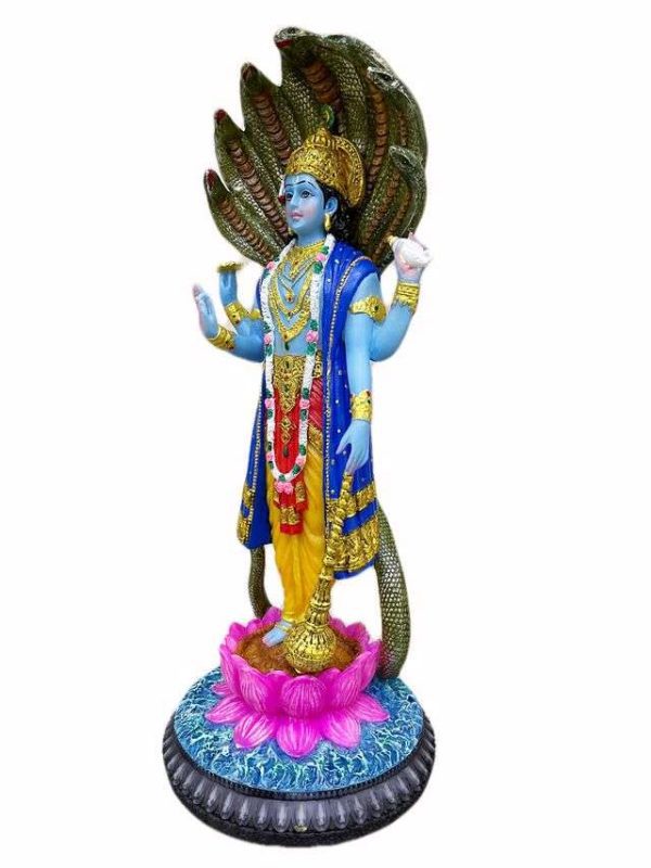 SrI Krishna CULTURE-New Big Beautiful Standing Vishnu for Home-Venkatesh Narayan-Height-12.5 Inches for Home Decoration-Multicoloured, Resin - Image 3