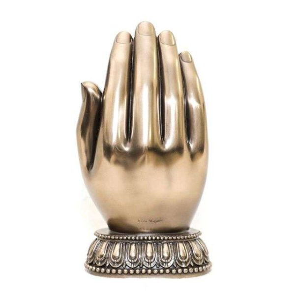 Sri Krishna Culture-Large Beautiful Blessing Single Hand Buddha (Magnetic Attachment) For Home Decoration-Height-8 Inches-Antique-Resin - Image 3