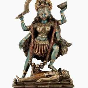 SrI Krishna CULTURE-Large Beautiful Kali MATA Standing On Shiva Chest for Home Decoration-Height-7.5 Inches-Antique-Resin