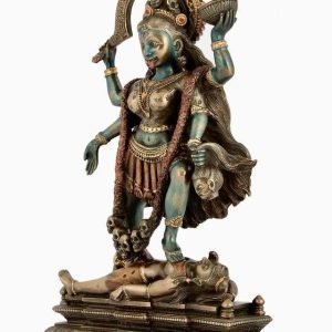 SrI Krishna CULTURE-Large Beautiful Kali MATA Standing On Shiva Chest for Home Decoration-Height-7.5 Inches-Antique-Resin