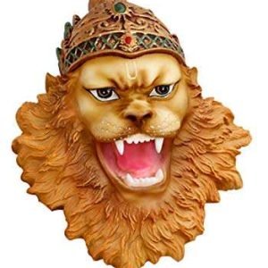 SrI Krishna CULTURE®-New Hand Crafted Medium Face Narasimha Idol Deva Idol-Hindu God and Goddess Idol/Statue/Murti/Figurine(4″)-Polyster Resin-Multicolour