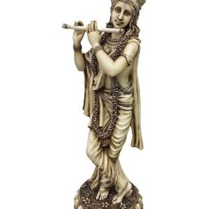 Large Krishna with Flute Murti/Idol/Statue-Marble Finish,Height-24 Inches,Material-Polyresin & Marble,Made in India