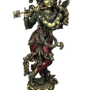 Sri Krishna Culture Very Large Standing Carved 4D Krishna Murti Playing Flute-2.5 Feet-Showpieces for Home Décor