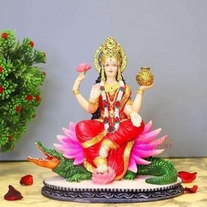 SrI Krishna CULTURE Polyresin and Marble Ganga MATA Murti On Makra with Base (Multicoloured) , 7.5 Inches