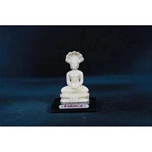 SrI Krishna CULTURE Polyresin & Marble Parasvanath Swami Murti (White, 4″)