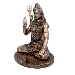 SrI Krishna CULTURE-Big Sitting Shiv Ji 10 Inches -Shiv Ji Murti for Home Décor-Antique Finish